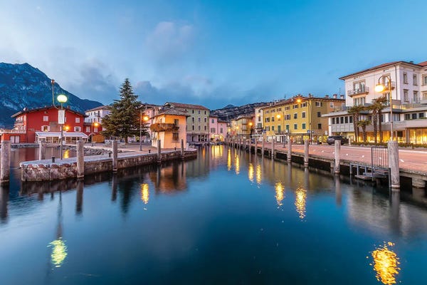 Harbors: Torbole Harbour Night, Italy by Nejdet Duzen
