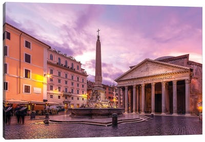 Pantheon Square Canvas Art Print - Rome Art