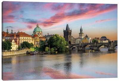 Prague Sunrise Canvas Art Print - Nejdet Duzen