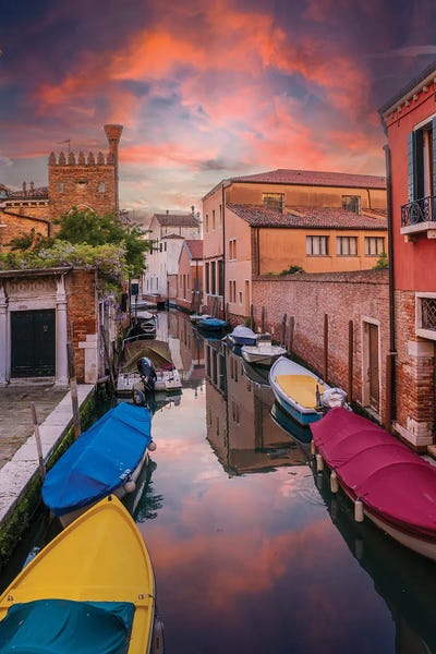 Canal Sunset In Venice by Nejdet Duzen art print