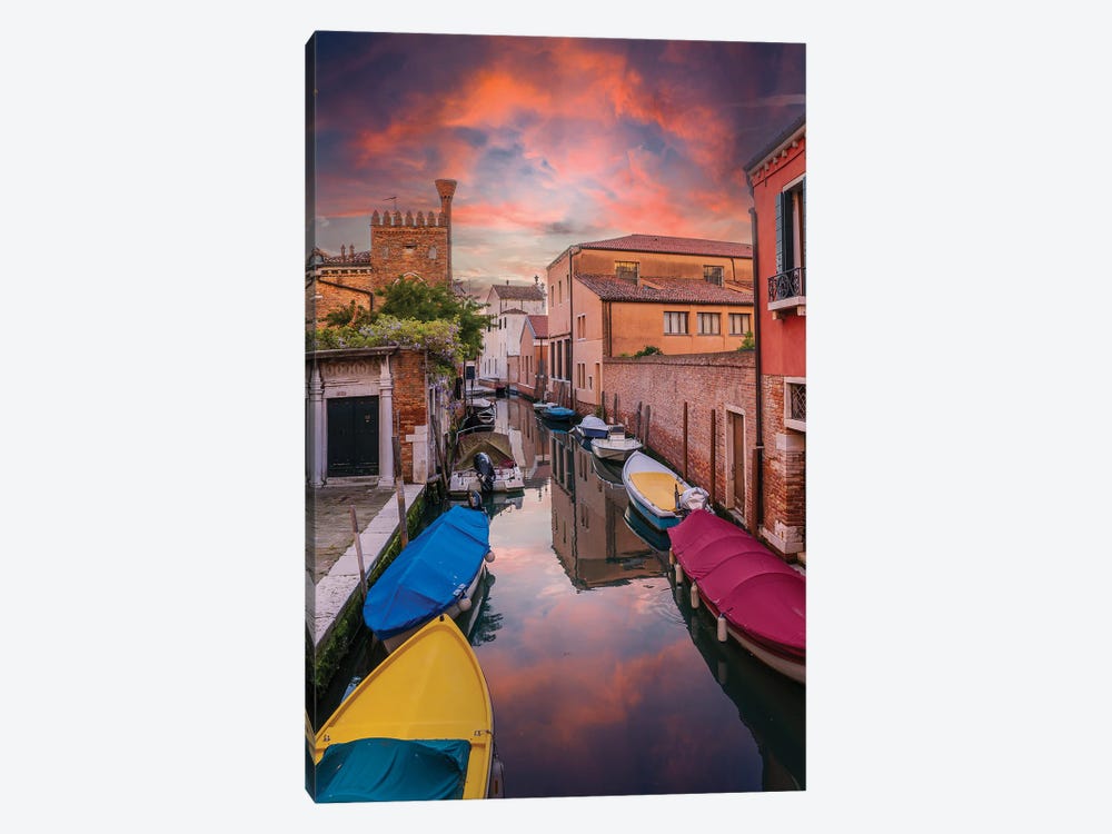 Canal Sunset In Venice by Nejdet Duzen 1-piece Canvas Art