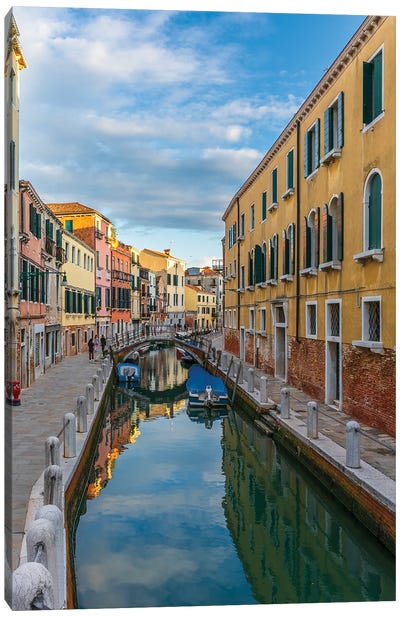 A Canal View In Venice Canvas Art Print - Nejdet Duzen