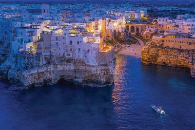 Black & Dark Art - Canvas Prints: Polignano A Mare, Italy by Nejdet Duzen