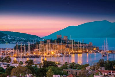 Black & Dark Art - Canvas Prints: Bodrum Castle, Turkey by Nejdet Duzen