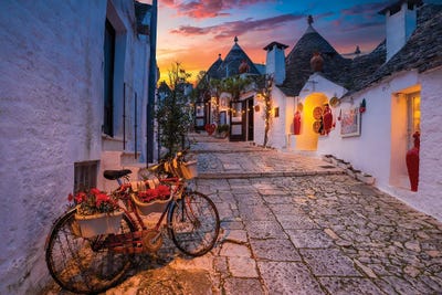 Black & Dark Art - Canvas Prints: Alberobello, Italy by Nejdet Duzen