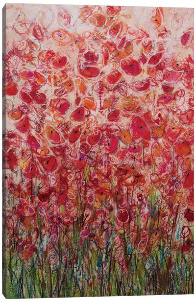 Flower Series XXII Canvas Art Print - Red Art
