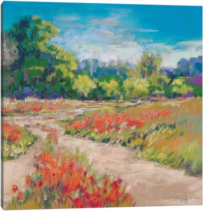 Poppy Path Canvas Art Print - Artists Like Monet