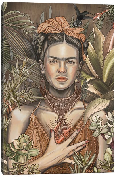 El Corazon Espiritual Canvas Art Print - Frida Kahlo