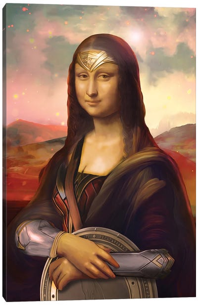 Wonder Mona Lisa Canvas Art Print - Wonder Woman