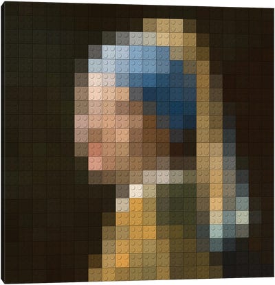Girl With A Pearl Earring (Module) Canvas Art Print - Building Blocks