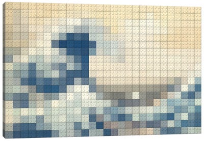 The Great Wave Off Kanagawa Canvas Art Print - Lego