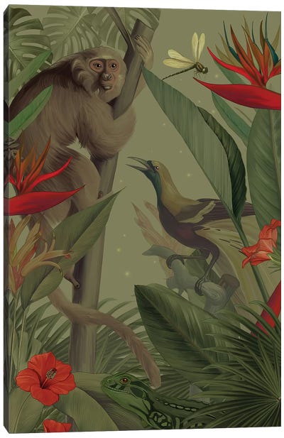 Welcome To The Jungle Canvas Art Print - Bird of Paradise Art