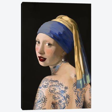 Girl With A Pearl Earring Canvas Print #NET97} by Nettsch Canvas Art