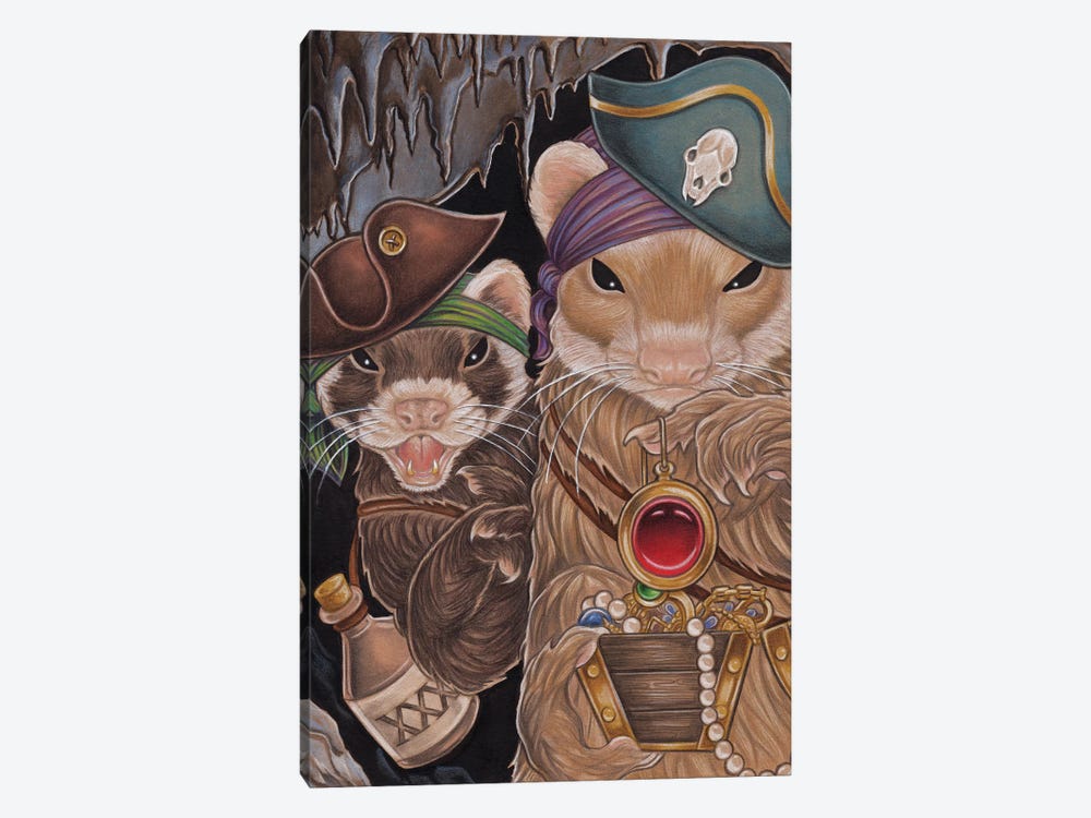 Ferret Pirate Treasure by Natalie Ewert 1-piece Canvas Artwork
