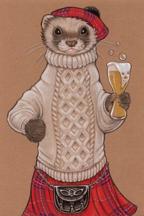 Ferret Scotsman by Natalie Ewert wall art