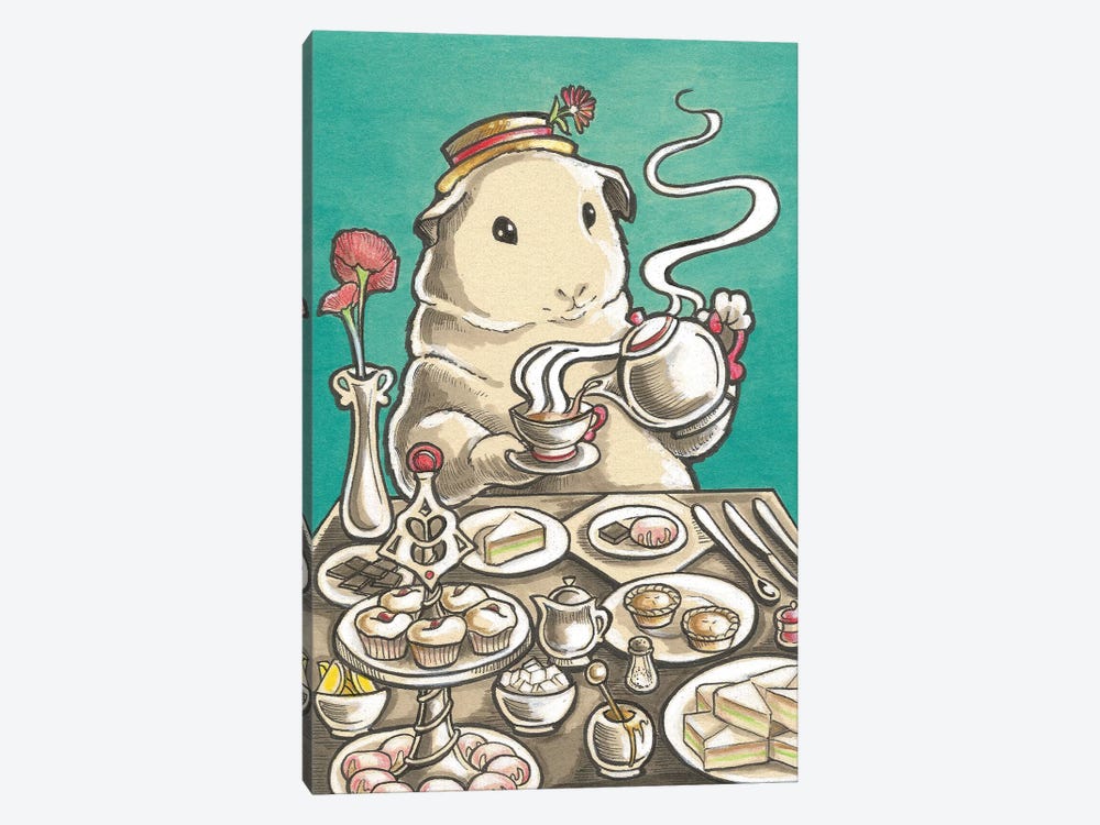Guinea Pig High Tea by Natalie Ewert 1-piece Canvas Art