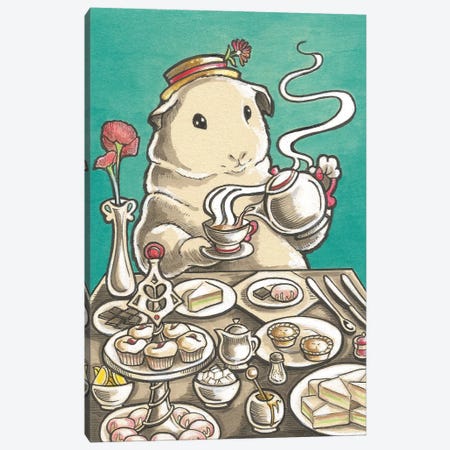 Guinea Pig High Tea Canvas Print #NEW16} by Natalie Ewert Art Print