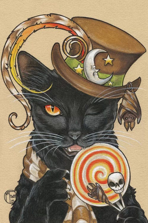 Halloween Cat With Lollipop