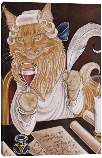 Cat Casanova Canvas Art Print - Orange Cat Art