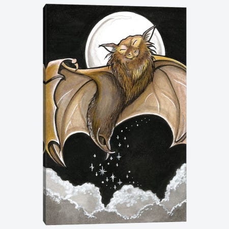 Moonlight Bat Canvas Print #NEW21} by Natalie Ewert Art Print