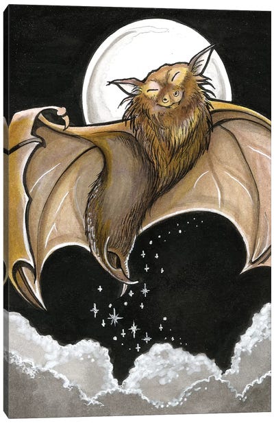 Moonlight Bat Canvas Art Print - Natalie Ewert