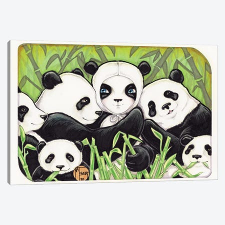 Panda Family Canvas Print #NEW22} by Natalie Ewert Art Print