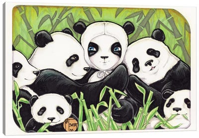 Panda Family Canvas Art Print - Natalie Ewert