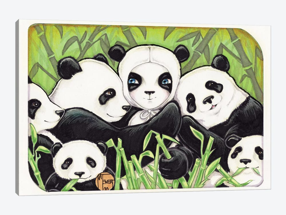 Panda Family by Natalie Ewert 1-piece Canvas Print