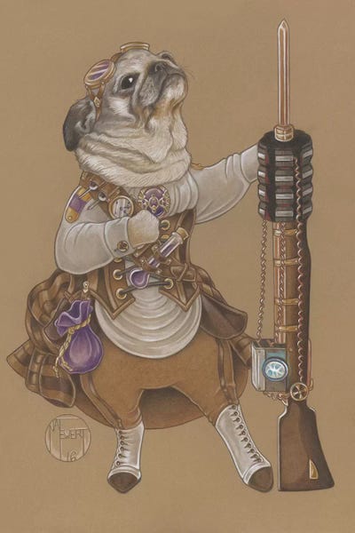 Steampunk: Pug Steampunk by Natalie Ewert