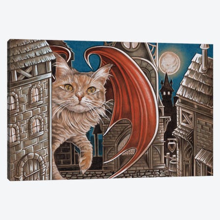 Trouble Cat Canvas Print #NEW31} by Natalie Ewert Canvas Art
