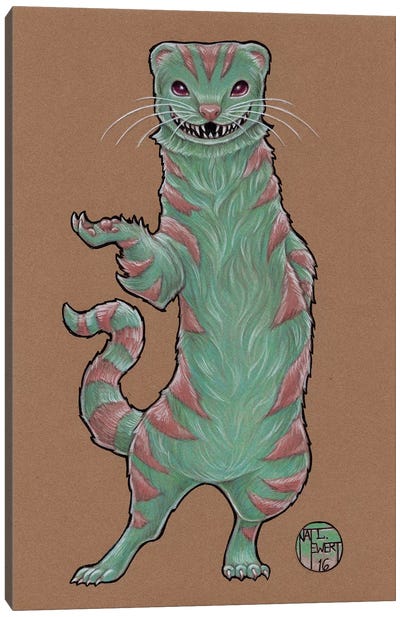 Cheshire Ferret Canvas Art Print - Natalie Ewert