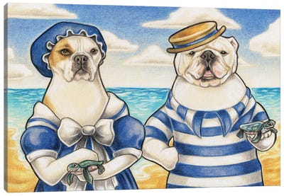 Coney Island Dogs Canvas Art Print - Natalie Ewert