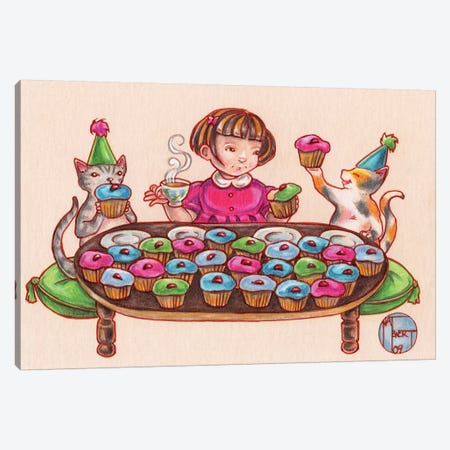 Cupcake Party Canvas Print #NEW7} by Natalie Ewert Canvas Wall Art