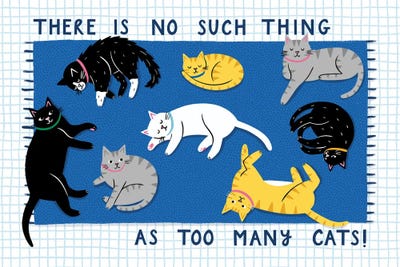 No Such Thing As Too Many Cats by Nat Ellis canvas print