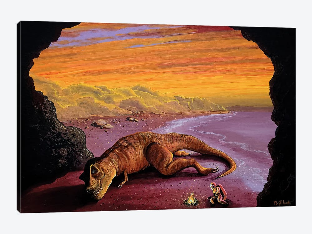 Rex And Relaxation by Flooko 1-piece Canvas Wall Art