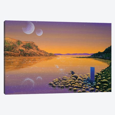 Skipping Stones On Planet Z Canvas Print #NFL106} by Flooko Art Print