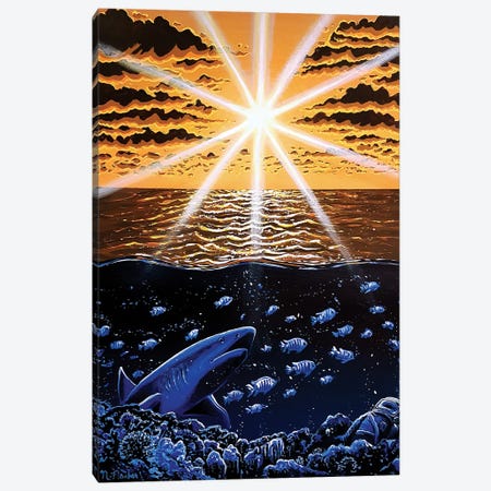 Sleeps With The Fishes Canvas Print #NFL109} by Flooko Canvas Artwork