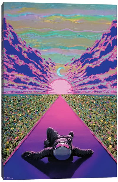 Sunset Trip Canvas Art Print - Trail, Path & Road Art