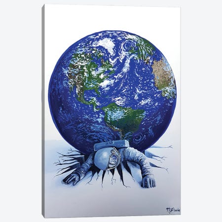 Weight Of The World Canvas Print #NFL146} by Flooko Canvas Print