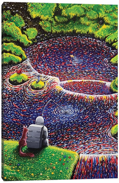 Fishing Trip II Canvas Art Print - Psychedelic Dreamscapes