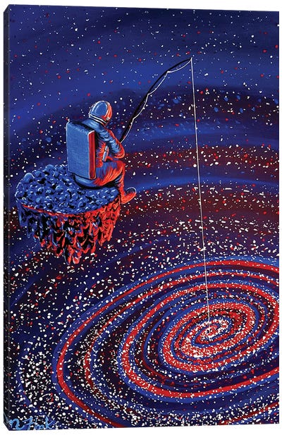 Gone Fishin Canvas Art Print - Astronaut Art