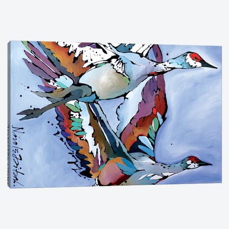 Cranes Canvas Print #NGA13} by Nicole Gaitan Art Print