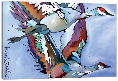 Cranes Canvas Art Print - Nicole Gaitan