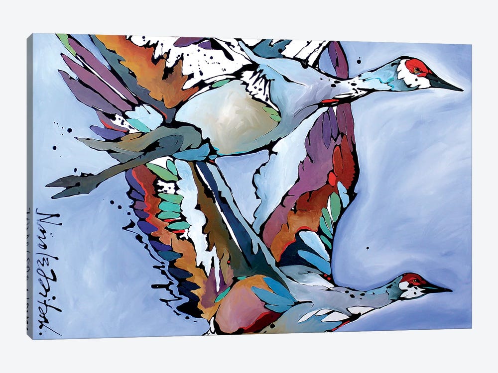 Cranes by Nicole Gaitan 1-piece Canvas Art