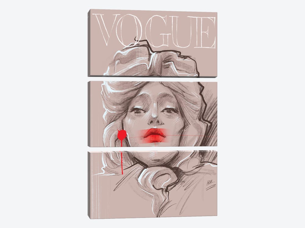 Red Vogue by Natalia Nagibina 3-piece Art Print