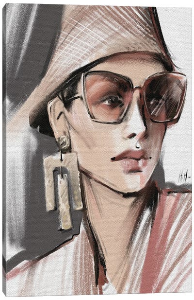 Sunglasses And Panama Hat Canvas Art Print - Natalia Nagibina