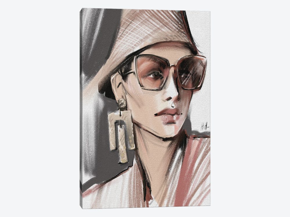 Sunglasses And Panama Hat by Natalia Nagibina 1-piece Canvas Artwork