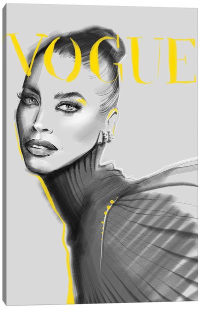 Yellow Vogue Canvas Art Print - Natalia Nagibina