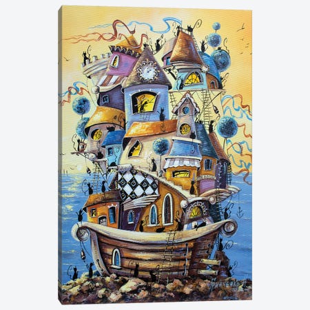 The City Of Cats Will Soon Be On A Cruise Canvas Print #NGR105} by Natalia Grinchenko Canvas Print