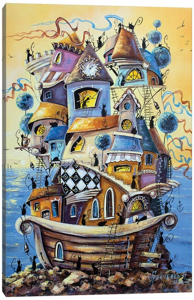 The City Of Cats Will Soon Be On A Cruise Canvas Art Print - Natalia Grinchenko